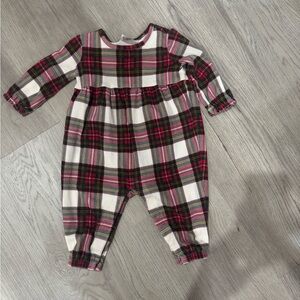 Hanna Andersson Red and Green Plaid Romper